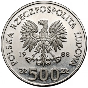 Próba NIKIEL 500 złotych 1988 Jadwiga