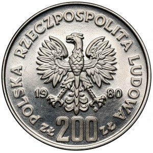 Próba NIKIEL 200 złotych 1980 Kazimierz I Odnowiciel - półpostać