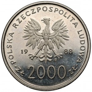 Próba NIKIEL 2.000 złotych 1988 Jan Paweł II - X lat pontyfikatu