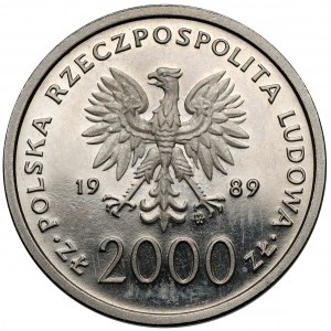 Próba NIKIEL 2.000 złotych 1989 Jan Paweł II - na kratce