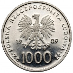 Próba NIKIEL 1.000 złotych 1989 Jan Paweł II - na kratce