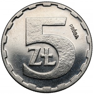 Próba NIKIEL 5 złotych 1986