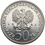 Próba NIKIEL 50 złotych 1981 Sikorski