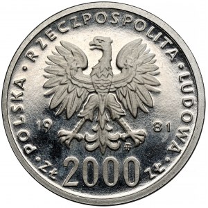 Próba NIKIEL 2.000 złotych 1981 Bolesław II Śmiały - popiersie