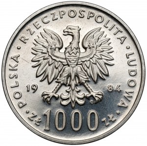 NIKIEL 1 000 zlatý vzorek 1984, 40. výročí Polské lidové republiky
