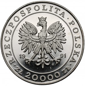Próba NIKIEL 20.000 złotych 1991 Mennica Warszawska