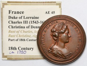 France, Charles III and Christine of Denmark, Medal without date - later print (19th century).
