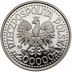 Próba NIKIEL 200.000 złotych 1994 Zygmunt I Stary - popiersie