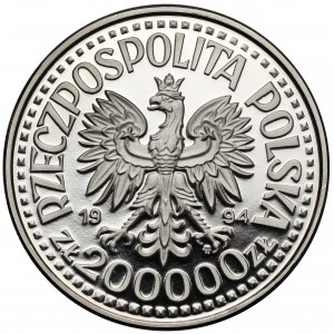 Próba NIKIEL 200.000 złotych 1994 Zygmunt I Stary - półpostać