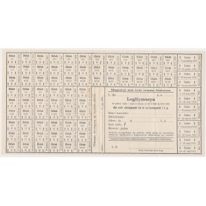 Kraków, Legitymacya do poboru chleba i cukru, okres 24/11 1918 - 10/5 1919