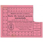 Kraków, Karta dla kontroli spożycia marmolady, okres 1 I - 30 VI 1918