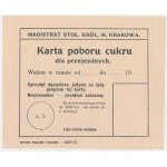 Kraków, Karta poboru cukru dla przejezdnych, okres 19xx