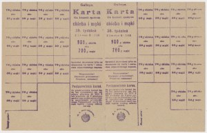 Galicya, Karta dla kontroli spożycia chleba i mąki, okres 2.I - 8.I 1916