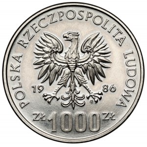 Próba NIKIEL 1.000 złotych 1986 Narodowy Czyn Pomocy Szkole