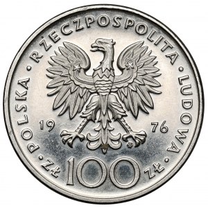 Próba NIKIEL 100 złotych 1976 Pułaski - na wprost