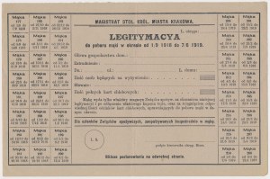Krakow, Lagitymacya for the collection of flour, period 1/9 1918 to 7/6 1919