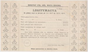 Kraków, Lagitymacya do poboru mąki, okres 1/4 1917 do 10/11 1917