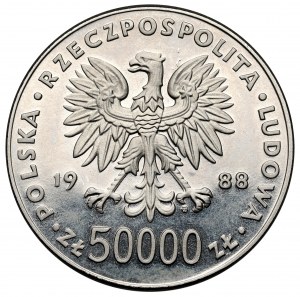 NIKIEL 50.000 Goldprobe 1988 Pilsudski