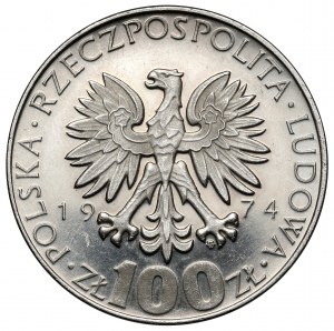 NIKIEL 100 gold sample 1974 Skłodowska-Curie - large eagle
