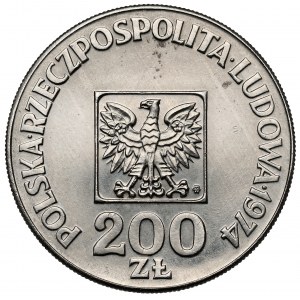 Próba NIKIEL 200 złotych 1974 XXX lat PRL