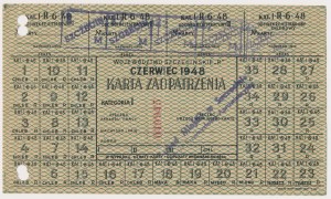 Województwo szczecińskie, Karta zaopatrzenia, czerwiec 1948