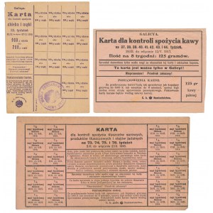 Galicya, Karty żywnościowe, 1915-1918 (3szt)
