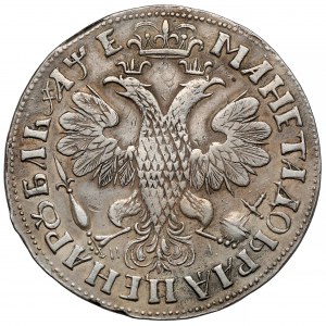 Russia, Pietro I, Rublo 1705, Mosca - tipo più antico