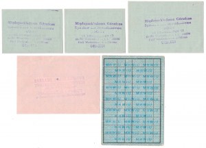 Zestaw kartek żywnościowych 1983-1989 (5szt)