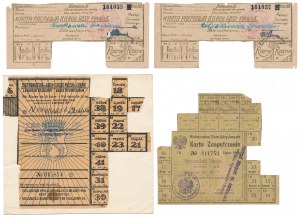 Karty premiowe, żywnościowe 194x-1946 - zestaw (4szt)