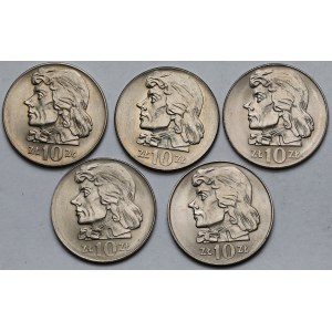 10 złotych 1969-1973 Kościuszko - zestaw (5szt)