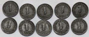 Regno di Polonia, 1 fenig 1918 - set (10 pezzi)