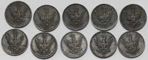 Regno di Polonia, 1 fenig 1918 - set (10 pezzi)
