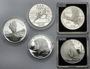 USA, Dollaro 1994-1999 - set (5 pezzi)