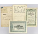 Zestaw: Patent z 1925, Ubezpieczenie 187x i papiery wartościowe (4szt)