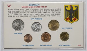 Německo, sada mincí 1950-1965 (6 ks)