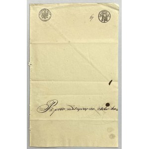 Stary dokument, 1836 - JEZIORNA w znaku wodnym