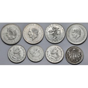 Meksyk, 1-2 peso - zestaw (8szt)