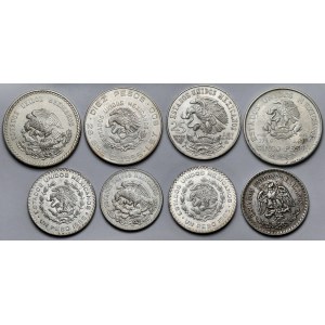 Meksyk, 1-2 peso - zestaw (8szt)