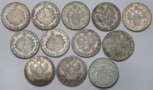 Österreich-Ungarn, 20 krajcars und 2 pengo 1745-1937 - set (12pcs)