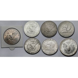 USA, Dolar 1972-1989 - zestaw (7szt)