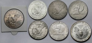 USA, Dolar 1972-1989 - zestaw (7szt)
