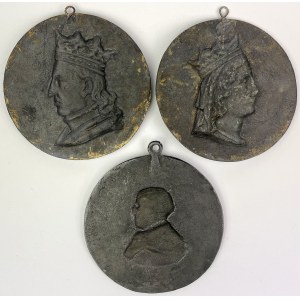 Medaliony, Jagiełło, Jadwiga i Jan III Sobieski - zestaw (3szt)