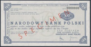 NBP travel cheque for PLN 100 - SPECIMEN - AM