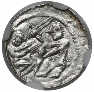 Ladislaus II the Exile, Denarius - Eagle and Hare - ring - BEAUTIFUL
