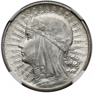 Głowa Kobiety 5 złotych 1932 bez znaku, Londyn