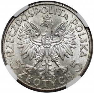 Głowa Kobiety 5 złotych 1932 bez znaku, Londyn