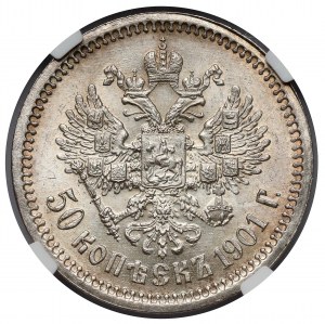 Rusko, Mikuláš II, 50 kopejok 1901 FZ