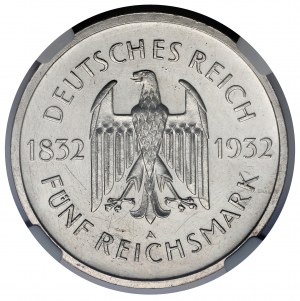 Weimar, 5 marks 1932-A, Berlin - Goethe - B.RZADKA