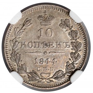 Russia, Nicola I, 10 copechi 1844