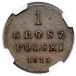 1 grosz polski 1815 IB, Warszawa - pierwszy rocznik - RZADKOŚĆ